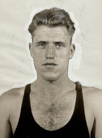 Weds if a winner. Wedding bells will ring for For William's Ted Sorensen if he come in the money at the C.N.E. swim to-day. The six-foot marathone car(...)
