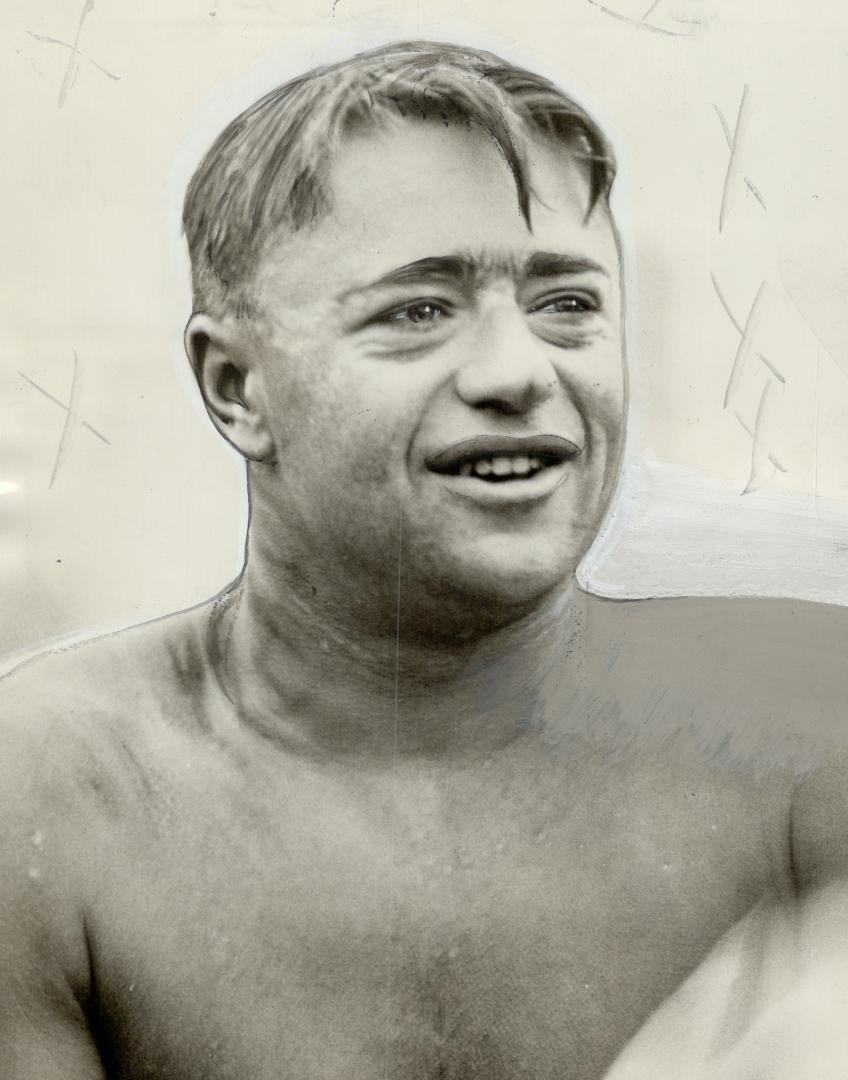 Wins third world's championship-Marvin Nelson as he came out of the water the winner of th e15-mile marathon swim for the world's championship and a p(...)