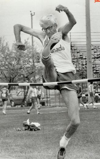 Ian Hume relies on scissors kick to win high jump in 60-64 class