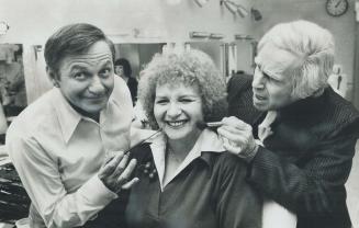 Nicki gets a touch-up from Johnny Wayne and Frank Shuster