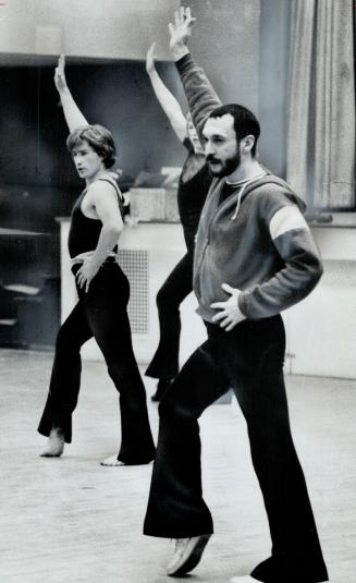 Choreographer-director Michael Bennett puts hopful hoofers through their paces at audition in the Masonic Hall on Yonge St. yesterday. The dancers wer(...)