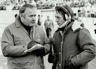 The drama of the game will be told from the sidelines by CBC announcer Tom McKee (left) assisted by Fausto Belloumini
