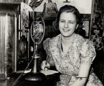 It's lot of fun says Betty Thompson of Toronto as she holds a conversation with a distant radio ham