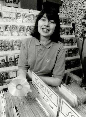 Big seller: Cathy Pitt, manager of A and A Record and Tapes' main store on Yonge, says compact discs represent 30 per cent of sales
