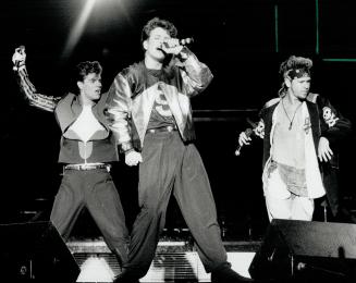 The Kids: Unleashing a muscial love-in-are, from left, Jordan Knight, Joey Mcintyre and Donnie Wahlberg