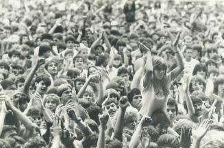 Pandemonium: Just some of the 38,000 people who thronged Exhibition Stadium for Police Picnic '82