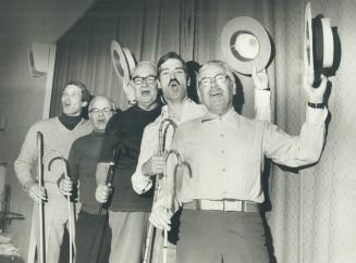 Going strong are (from left) Gord Moore, Harry Mitchell, Bill Sewell, Rick Moore, Bill Moore