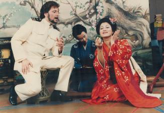 Tearful tale: Yoko Watanabe, right, as Madama Butterfly with Franco Farina as Pinkerton