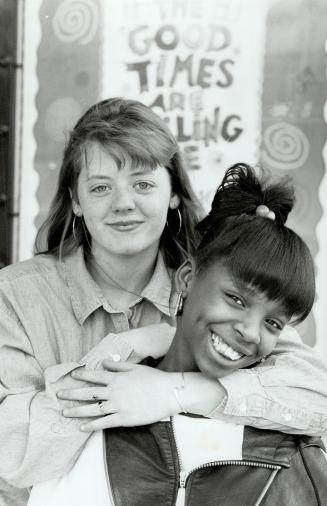 Thirteen-year-old co-stars Renee Allison Harper (left) and LaShonda Hunt play friends learning about life in The Good Times Are Killing Me at the Royal Alexandra