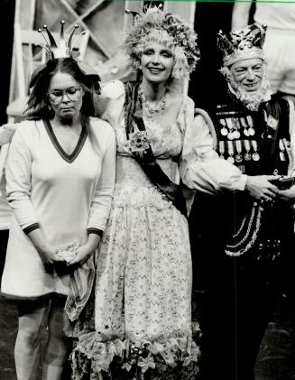 (L to R) Princess Daphne (Pamela Redfern), Old Queen Cole (Heather Ritchie) and Old King Cole (Bob Martyn) at Young People's Theatre
