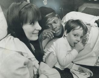 Rudy Brown, one of the male leads in Hair, is shown with his wife Sylvia and his son Sean, 3 1/2