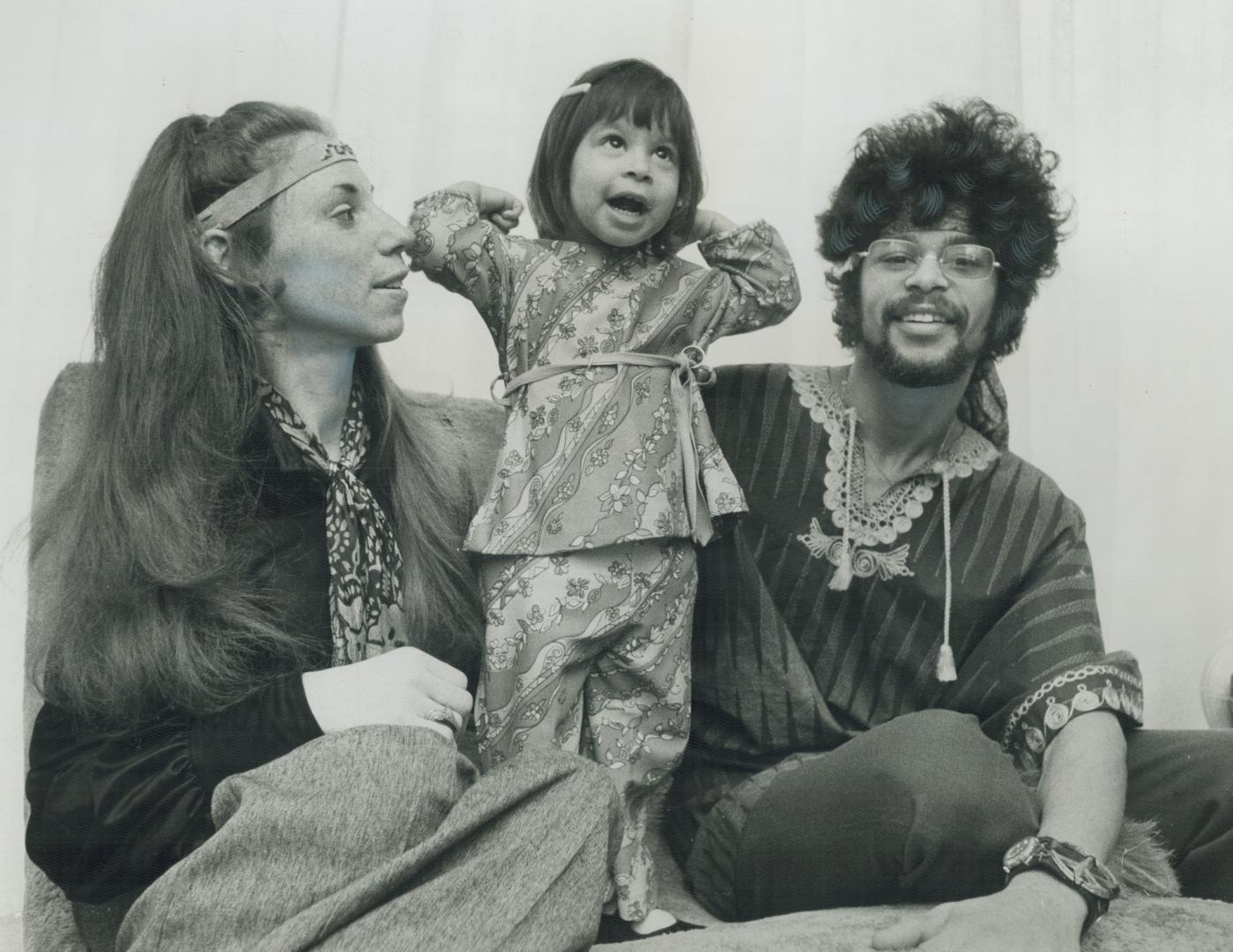 Wayne St. John, also in Hair, is shown with his wife Rochelle and his daughter Michelle, 2 1/2