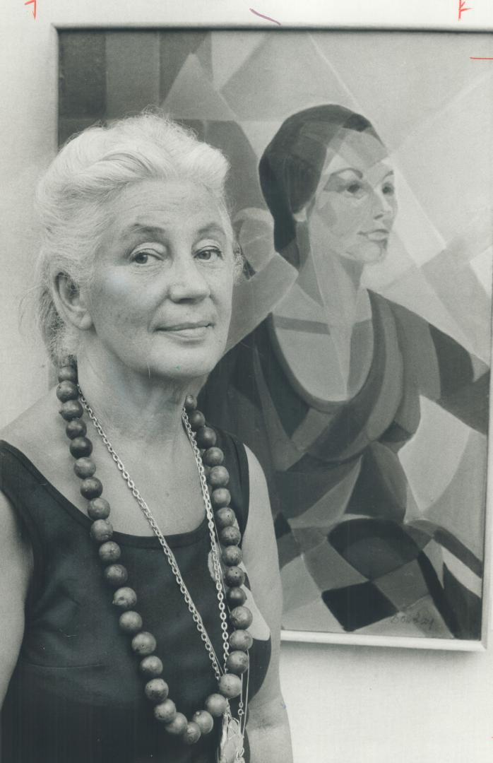 Lelly Dombay with portrait of daughter, Judith