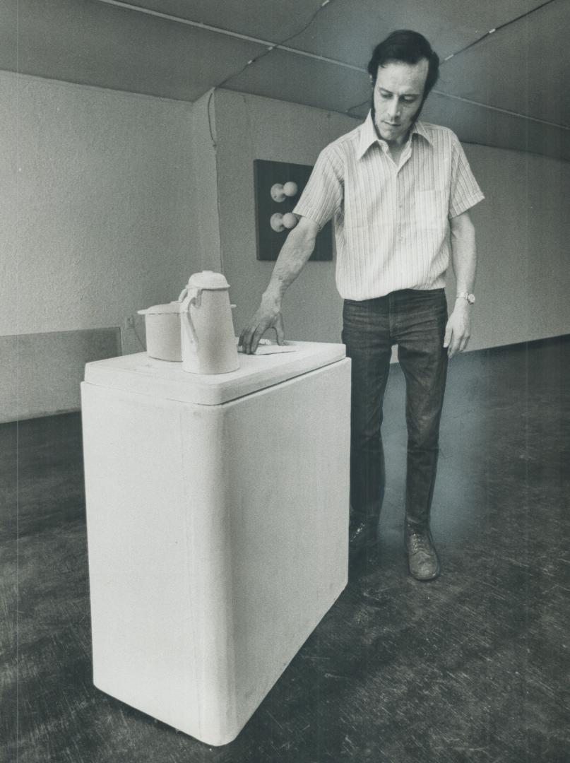 Murray Favro with white sculpture
