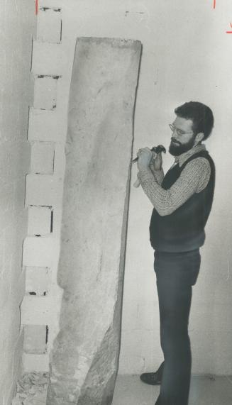 Chiselling and brushing a new culture image for Oakville is Jim Rainey, 25, one of eight artists who have applied for $20,000 from Ottawa for their project