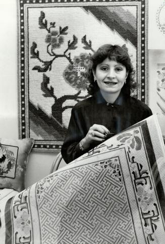 Art form: Sharon Lee gets inspiration for her handpainted needlepoint canvases from Oriental design, combining her painting skill with her lifelong love of Oriental art
