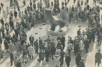 The clamshell dome of City Hall's Council Chamber forms an effective backdrop for Henry Moore's The Archer, seen from the 14th floor of a nearby buldi(...)
