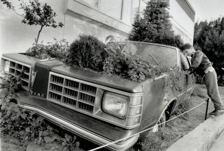 Garden Variety Pontiac by Warren Quigley - now on display outside Harbourfront's York Quay Centre