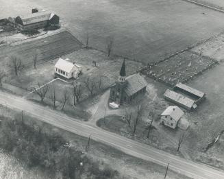 Church, School and farms along river edge between Iroquois and Morrisburg will be under water
