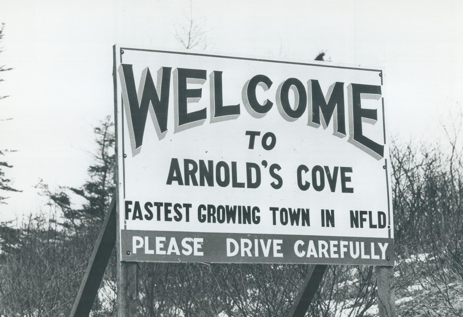 Sign on road Arnold's Cove NFLD