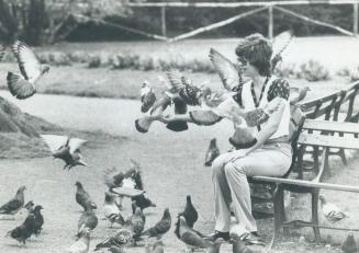 In Public Garden - Halfax, N.S. Paule Lepage During her lunch Time feeding the Pigeons