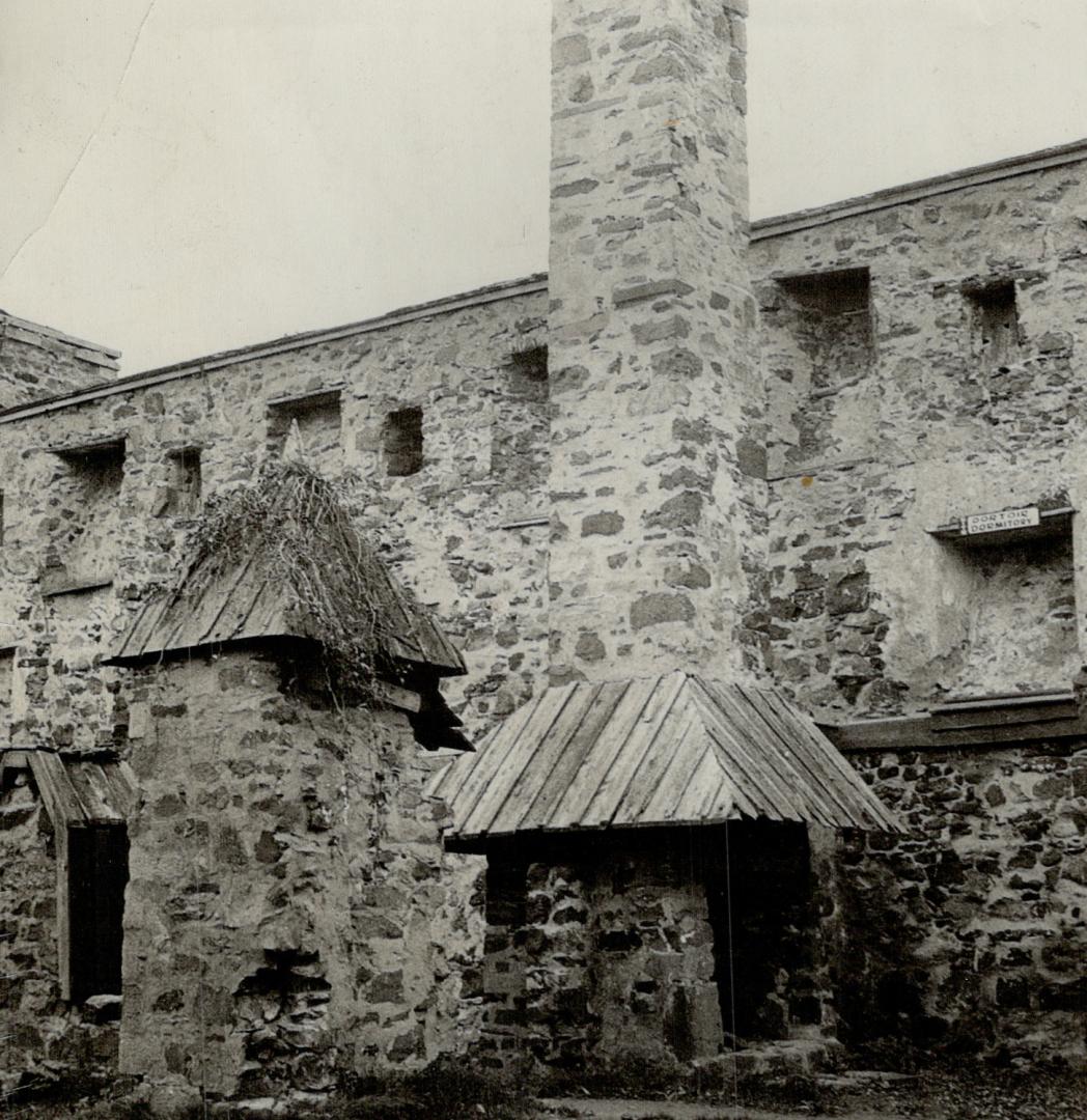 The ancient fire place built against the last wall of old Fort Chambly, at Chambly, Canton, Quebec