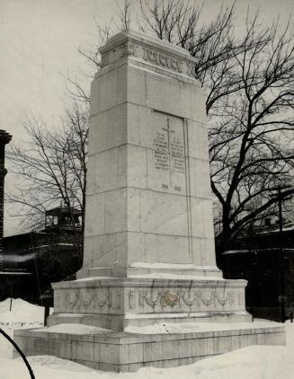 The white granite cenotaph erected in Dominion square, Montreal in memory of that city's sons who fell in the war