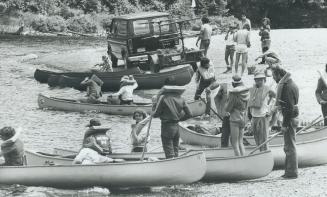 Canoeists prepare to set off on an outing on one of the many lakes ideal for boating located in Algonquin park