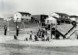 A neighborhood playground near the lake is typical of many such parks among subdivisions in Ajax
