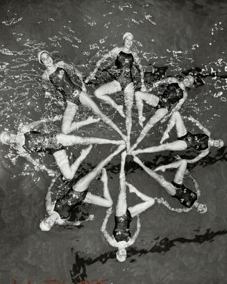 A star is born, A bird's-eye view is the best as members of the Etobicoke Olympium Synchronized Swim Club float in a star-shaped formation in the Olym(...)