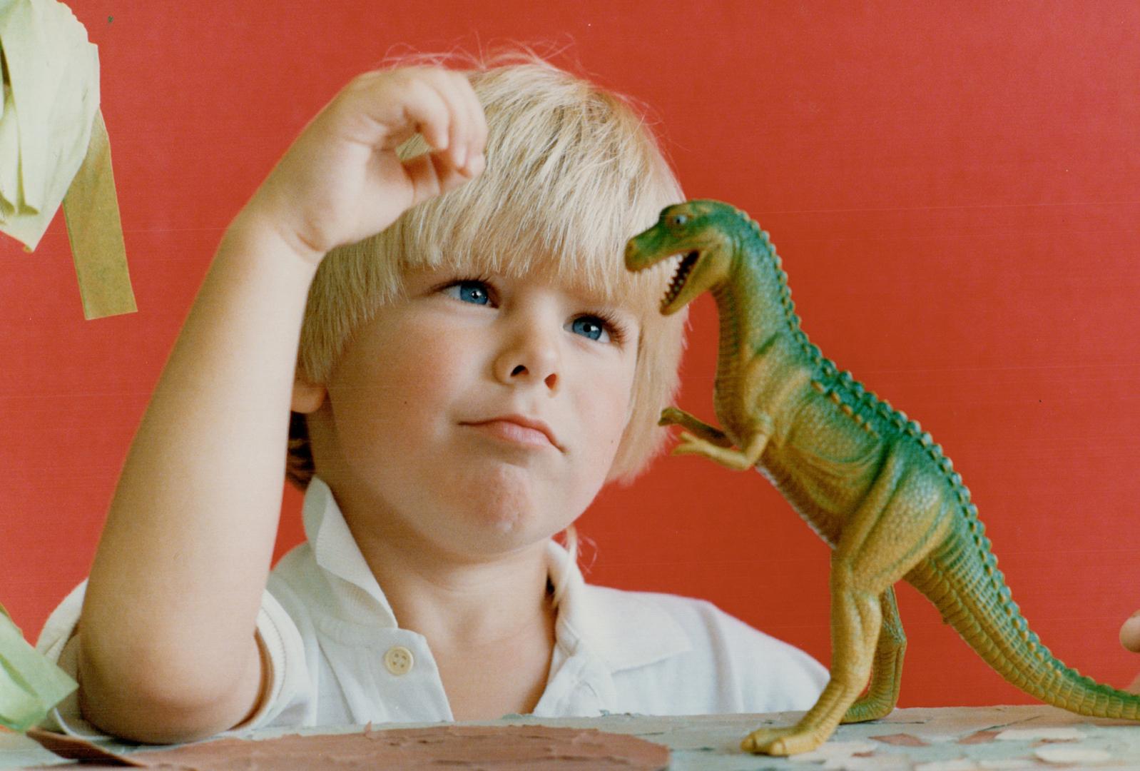 In kindergarten you study ABCDs of dinosaurs, Brandon Moylan, 5, is a senior kindergarten student at Tiny Kingdom Learning Centre in Etobicoke. Big sc(...)