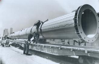 All aboard for Nanticoke, This rocket-like metal cylinder is going to end up as part of a huge new industrial complex under construction at Nanticoke on Lake Erie southwest of Hamilton