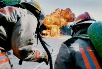 Just like the real thing, North York firefighters showed some city politicians and staff what they do for a living Monday at the fire department's training centre