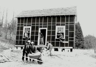 Rising again: After being taken apart, and each board numbered, this North York cottage was moved 22 miles and reassembled