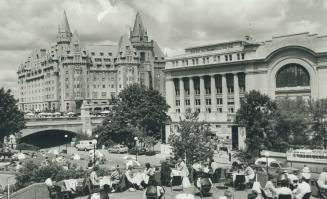 Chateau Laurier at left and conference centre (r) Ottawa