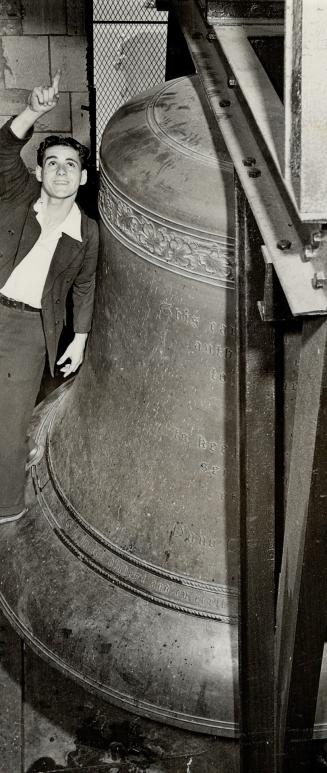 The largest Bell in the Peace Tower, this weights over 11 tons, with a 500-lb