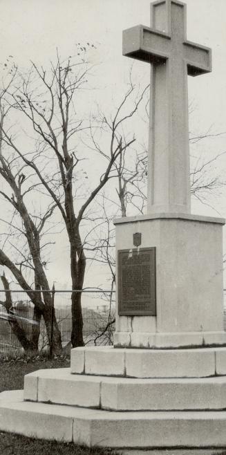 This cross, erected at Port Dover, Ontario, marks the spot where Francois Dollier and de Galines planted the flag of France on March 23rd, 1670
