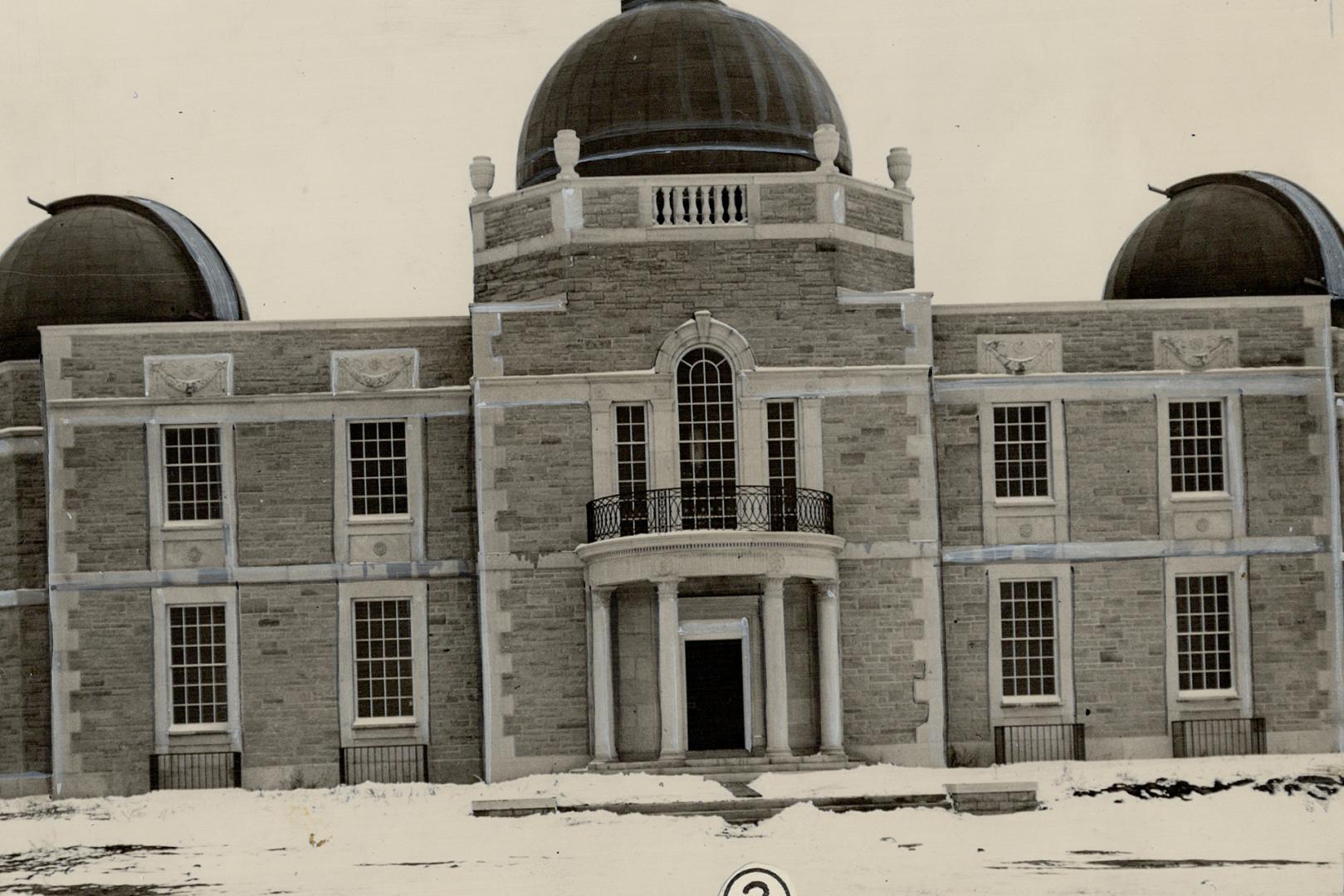 The new administration building is shown on the right