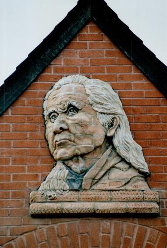 Brick rendering of Chief Dan George unveiled at school that bears his name