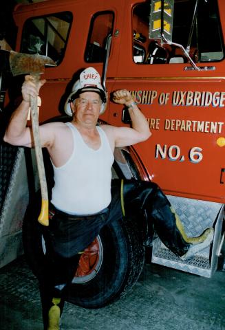 No axe to grind: Although Uxbridge volunteer fire chief Norm James soon turns 65, the town won't force him to retire after more than 40 years of service, unless he wants to