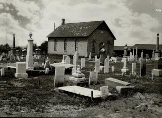Old St. Andrew's meeting house at Quaker Hill near Uxbridge, Ont. It dates from 1867 but the cemetery was used from 1850