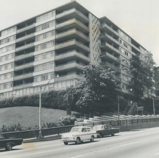 1969, Today, 57 years later, the second apartment house to stand on the site of the old MacKenzie home is shown