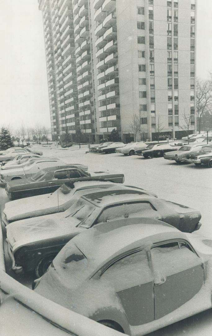 Visitor's parking spots always seem to be jammed at high rise apartment buildings