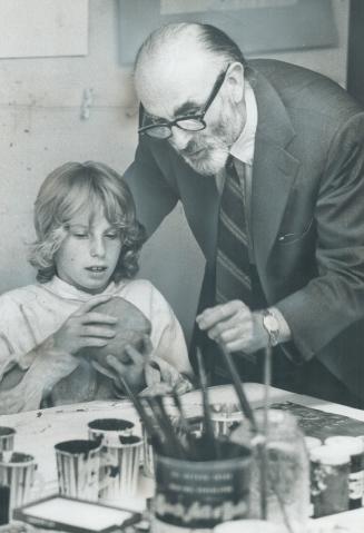Dr. Martin Fischer with patient, He's executive director of the Toronto Art Therapy Institute