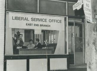 A helping hand to east end residents with problems of many kinds is provided by this Liberal Service Center at Pape and Frizzell Aves., opened recentl(...)