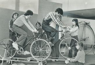 An electronically timed bicycle race is one of the Ontario Science Centre's school-break activities