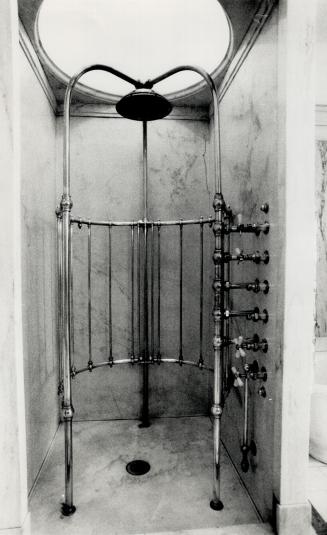 Elegant look: One of Casa Loma's original showers impresses with its marble stall
