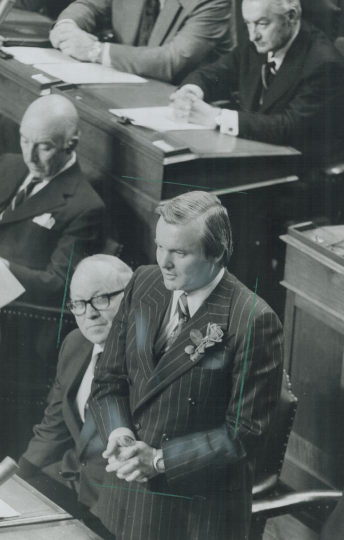 Premier William Davis thanks the lieutenant-governor in the Legislature