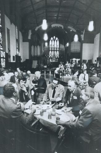 Informal lunch follows half-hour Bible study for businessmen on Tuesdays at Holy Trinity Church behind the Eaton Centre