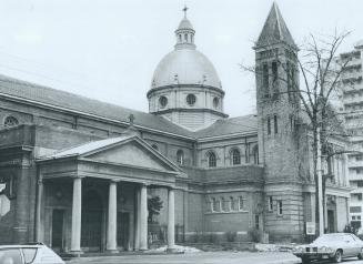 Our Lady of Lourdes Church, built in 1886 at the north of Sherbourne St.